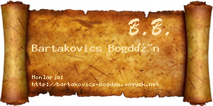 Bartakovics Bogdán névjegykártya